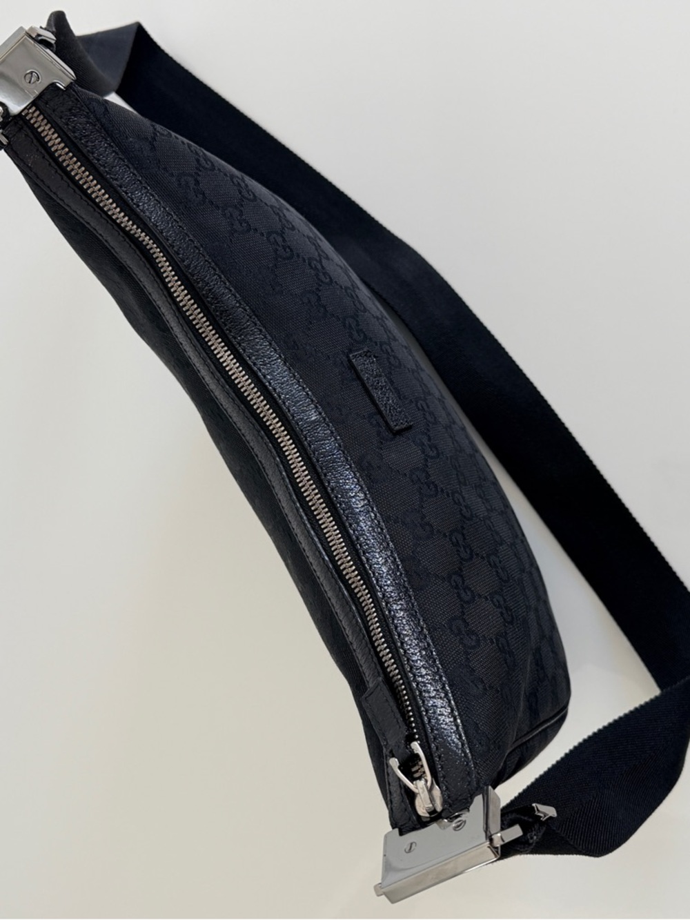Gucci Black Monogram Crescent Shoulder Bag - Picture 10 of 15